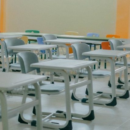 row of chairs in a primary school row of chairs in a primary school